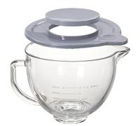 Gdrtwwh Accessoire bol en verre pour batteur sur socle KitchenAid de 4,3 à 4,8 l, compatible lave-vaisselle (Bol en verre + Couvercle)