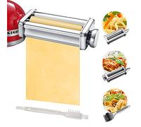 Gdrtwwh accessoires Rouleaux Découpeurs machine à pâtes pour KitchenAid - Rouleau à nouilles, Spaghetti Fettuccine et Brosse de nettoyage