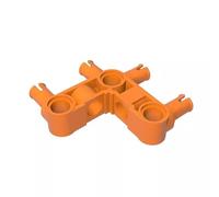GDS-1005 Connecteur à Goupilles Technic Hub Perpendiculaire 3x3 Courbé avec 4 Goupilles (Nervures sur la Pièce), 50 Pièces-Compatible avec Lego 48989 65489 55615 2393, Couleur:Arancione 106