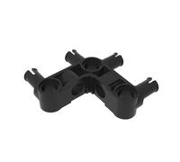GDS-1005 Connecteur à Goupilles Technic Hub Perpendiculaire 3x3 Courbé avec 4 Goupilles (Nervures sur la Pièce), 50 Pièces-Compatible avec Lego 48989 65489 55615 2393, Couleur:Nero 26