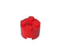 GDS-607 Brick Round Lot de 50 briques rondes 2 x 2 avec trou d'axe, compatibles avec Lego 6143, 3941, 39223, pièces de bricolage et composants MOC pour grandes marques de briques, couleur : rouge 21