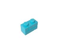 GDS-631 Brique Spéciale 1x2 avec Profil de Briques de Maçonnerie 10 Pièces Compatible avec Lego Pièces DIY et MOC pour de Briques Couleur:Azzurro Medio 322