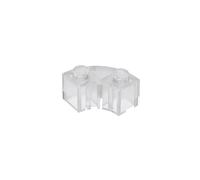 GDS-799 Lot de 50 macaronis d'angle rond 5,1 x 5,1 cm avec encoche à boulon et base renforcée Compatible avec Lego 85080 3063 pour grandes marques de briques Couleur : transparent 40