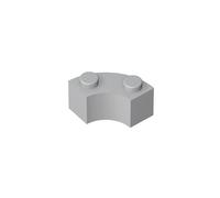 GDS-799 Lot de 50 macaronis d'angle rond 5,1 x 5,1 cm avec encoche de boulon et base renforcée Compatible avec Lego 85080 3063 pour les principales marques de briques - Bleu gris clair