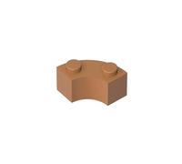 GDS-799 Lot de 50 macaronis d'angle rond 5,1 x 5,1 cm avec encoche de boulon et base renforcée Compatible avec Lego 85080 3063 pour grandes marques de briques Couleur : moyen-foncé