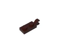 GDS-817 Plaque Spéciale 1x2 avec Pince Horizontal à L'extrémité 50 Pièces Compatible avec les briques Lego 49563 60470, Composants et Composants MOC pour Grandes Marques de Briques, Couleur : Brun