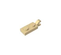 GDS-817 Plaque Spéciale 1x2 avec Pince Horizontal à L'extrémité 50 Pièces Compatible avec les briques Lego 49563 60470, Composants et Composants MOC pour Grandes Marques de Briques Couleur: Brun Clair
