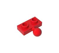 GDS-849 14417 Pivot Plaque Spéciale 1x2 avec Boule d'Attelage Latérale Centrale de 5,9mm 10 Pièces Compatible avec Lego Briques de Construction Couleur:Rosso 21