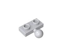 GDS-849 14417 Pivot Plaque Spéciale 1x2 avec Boule d'Attelage Latérale Centrale de 5,9mm 10 Pièces Compatible avec Lego Briques de Construction Couleur Grigio Bianco