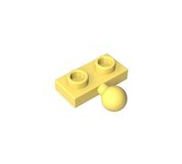 GDS-849 14417 Pivot Plaque Spéciale 1x2 avec Boule d'Attelage Latérale Centrale de 5,9mm 10 Pièces Compatible avec Lego Briques de Construction Couleur Giallo Chiaro acceso