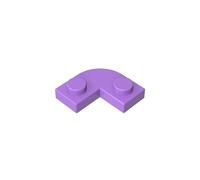GDS-90158 Plaque Circulaire Plaque à Bords Arrondis 2X2 avec Découpe 1X1 50 Pièces Compatible avec Lego 79491 Composants MOC en Gros Classique Couleur:Lavanda Media 324