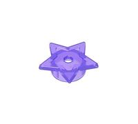 GDS-90488 Accessoires Décoration d'Étoile à Cinq Pointes 1X1 10 Pièces Compatible avec Lego 11609 Composants MOC en Gros Classique Couleur Viola trasparente