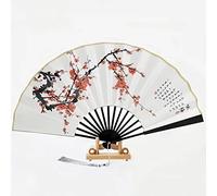 GDSCSKKS Éventail chinois de Kung Fu Éventail pliant classique en métal pour hommes, convient comme cadeau pour les parents et les amis (couleur : rouge prune, taille : 60 x 33 cm)