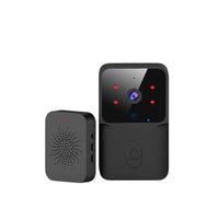 gdsDEs Sonnette vidéo WiFi avec caméra sans Fil, Vision Nocturne, sécurité Domestique Intelligente, Sonnette de Porte visuelle HD, interphone bidirectionnel, Changement de Voix for la Maison(Black)