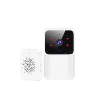 gdsDEs Sonnette vidéo WiFi avec caméra sans Fil, Vision Nocturne, sécurité Domestique Intelligente, Sonnette de Porte visuelle HD, interphone bidirectionnel, Changement de Voix for la Maison(White)