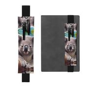 GDSHJKLW Adorable koala avec bande élastique amovible en cuir synthétique pour stylo, journal, crayons, fournitures de bureau, cadeau pour journaux, carnets, planificateurs
