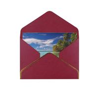 GDSHJKLW Aitutaki Lagon, carte de vœux des îles Cook avec enveloppes rouge foncé, cartes « Thinking of You » de 10,2 x 15,2 cm, carte vierge pour toutes les occasions