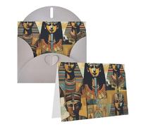 GDSHJKLW Ancient Egypt Tribe Series Carte de vœux vierge avec enveloppes 10,2 x 15,2 cm, cartes de remerciement, cartes de notes, cartes toutes occasions, pour Noël, vacances, anniversaire, remise de