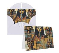 GDSHJKLW Ancient Egypt Tribe Series Carte de vœux vierge avec enveloppes 10,2 x 15,2 cm, cartes de remerciement, cartes de notes, cartes toutes occasions, cartes blanches pour Noël, vacances