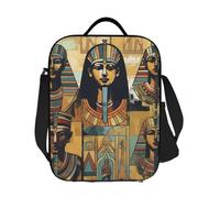 GDSHJKLW Ancient Egypt Tribe Series Sac à déjeuner isotherme réutilisable pour homme et femme Sac fourre-tout isotherme avec bandoulière réglable pour bureau, travail, voyage, pique-nique, camping