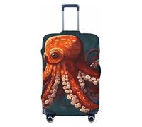 GDSHJKLW Animal Octopus Voyage Housse Valise Protecteur Lavable Élastique Valise Couverture Anti-Rayures Bagage Protecteur Voyage Valise Couverture de Bagage Convient 45-32 Pouces Valise, Noir, M