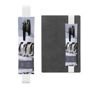 GDSHJKLW Antarctique Pingouins Porte-stylo avec bande élastique amovible en cuir PU Pochette pour journaux Porte-crayons Fournitures de bureau Cadeau pour journaux à couverture rigide Planificateur