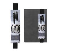 GDSHJKLW Antarctique Pingouins Porte-stylo avec bande élastique amovible en cuir PU Pochette pour journaux Porte-crayons Fournitures de bureau Cadeau pour journaux à couverture rigide Planificateur