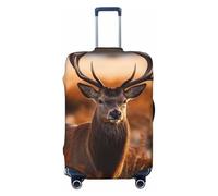 GDSHJKLW Antler Red Deer Housse de protection pour valise, lavable, élastique, anti-rayures, convient aux valises de 45,7 à 81,3 cm, Noir , L