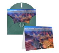 GDSHJKLW Beauty Grand Canyon Carte de vœux vierge avec enveloppes 10,2 x 15,2 cm, cartes de remerciement, cartes de notes, cartes toutes occasions, cartes vert foncé pour Noël, vacances, anniversaire