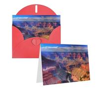 GDSHJKLW Beauty Grand Canyon Carte de vœux vierge avec enveloppes 10,2 x 15,2 cm, cartes de remerciement, cartes de notes, cartes toutes occasions, cartes rouges pour Noël, vacances, anniversaire