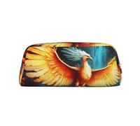 GDSHJKLW Belle trousse à crayons en cuir Phoenix de grande capacité avec fermeture éclair pour homme et femme, trousse de toilette de voyage, trousse de toilette étanche, grande ouverture