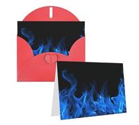 GDSHJKLW Blue Flame Carte de vœux vierge avec enveloppes 10,2 x 15,2 cm, cartes de remerciement, cartes de notes, cartes toutes occasions, cartes rouges pour Noël, vacances, anniversaire, remise de