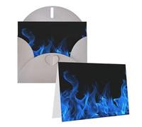 GDSHJKLW Blue Flame Carte de vœux vierge avec enveloppes 10,2 x 15,2 cm, cartes de remerciement, cartes de notes, cartes toutes occasions, cartes grises pour Noël, vacances, anniversaire, remise de