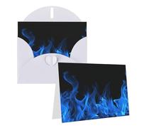 GDSHJKLW Blue Flame Carte de vœux vierge avec enveloppes 10,2 x 15,2 cm, cartes de remerciement, cartes de notes, cartes toutes occasions, cartes blanches pour Noël, vacances, anniversaire, remise de