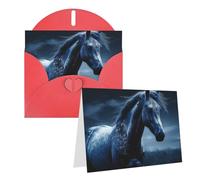 GDSHJKLW Blue Horse Carte de vœux vierge avec enveloppes 10,2 x 15,2 cm, cartes de remerciement, cartes de notes, cartes toutes occasions, cartes rouges pour Noël, vacances, anniversaire, remise de