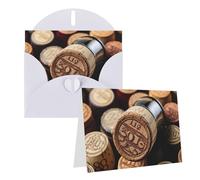 GDSHJKLW Bouchon de bouteille de vin avec carte de vœux vintage vierge avec enveloppes 10,2 x 15,2 cm, cartes de remerciement, cartes de notes, cartes toutes occasions, cartes blanches pour Noël