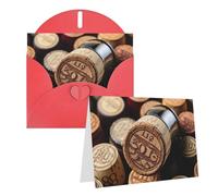 GDSHJKLW Bouchon de bouteille de vin avec carte de vœux vintage vierge avec enveloppes, 10,2 x 15,2 cm, cartes de remerciement, cartes de notes, cartes toutes occasions, cartes rouges pour Noël