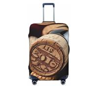 GDSHJKLW Bouchon de bouteille de vin avec housse de bagage de voyage vintage, lavable, élastique, anti-rayures, housse de protection pour valise de voyage pour valise de 45,7 à 81,3 cm, Noir , S