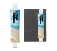 GDSHJKLW Bright Sunshine Summer Beach Porte-stylo en cuir synthétique amovible avec bande élastique pour stylo journal ou crayon Fournitures de bureau Cadeau pour journaux à couverture rigide