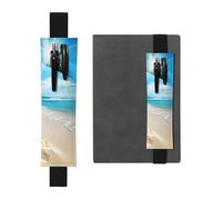 GDSHJKLW Bright Sunshine Summer Beach Porte-stylo en cuir synthétique amovible avec bande élastique pour stylo journal ou crayon Fournitures de bureau Cadeau pour journaux à couverture rigide