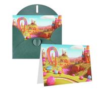 GDSHJKLW Candy Beautiful Land Carte de vœux vierge avec enveloppes 10,2 x 15,2 cm, cartes de remerciement, cartes de notes, cartes toutes occasions, cartes pour Noël, vacances, anniversaire, remise de