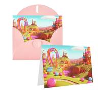 GDSHJKLW Candy Beautiful Land Carte de vœux vierge avec enveloppes 10,2 x 15,2 cm, cartes de remerciement, cartes de notes, cartes toutes occasions, cartes pour Noël, vacances, anniversaire, remise de
