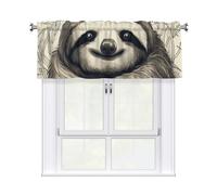 GDSHJKLW Cantonnière courte avec passe-tringle pour cuisine, salle de bain, ferme, salon - Motif paresseux mon esprit - 137 x 45 cm