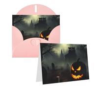 GDSHJKLW Carte de vœux d'Halloween vierge avec enveloppes 10,2 x 15,2 cm, cartes de remerciement, cartes de notes, cartes toutes occasions, cartes de Noël, vacances, anniversaire, remise de diplôme