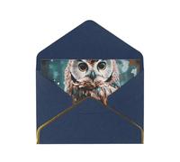 GDSHJKLW Carte de vœux en forme de chouette avec enveloppes bleues, 10,2 x 15,2 cm, carte vierge pour toutes les occasions
