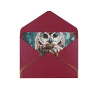 GDSHJKLW Carte de vœux en forme de chouette avec enveloppes rouge foncé, 10,2 x 15,2 cm, carte vierge pour toutes les occasions