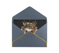 GDSHJKLW Carte de vœux en forme de couronne avec hérisson avec enveloppes noires, 10,2 x 15,2 cm, carte vierge pour toutes les occasions