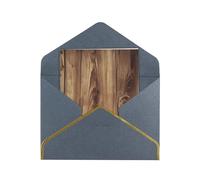 GDSHJKLW Carte de vœux en grain de bois avec enveloppes noires, 10,2 x 15,2 cm, cartes « Thinking of You », carte vierge pour toutes les occasions