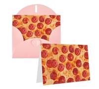GDSHJKLW Carte de vœux vierge 3D Pizza Pepperoni avec enveloppes 10,2 x 15,2 cm, cartes de remerciement, cartes de notes, cartes de notes, cartes pour toutes les occasions - Rose - Pour Noël, vacances