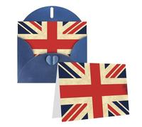 GDSHJKLW Carte de vœux vierge avec enveloppes 10,2 x 15,2 cm, motif drapeau du Royaume-Uni, cartes de remerciement, cartes de notes, cartes de notes, cartes toutes occasions, cartes de Noël